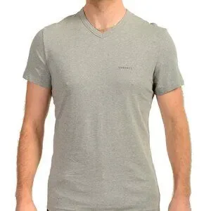 Versace | Shirts | Versace Mens Gray Logo Print Vneck Tshirt